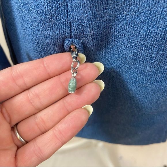 St. John Collection Brand Blue Full Zipper Knit Jacket Size 4 - Picture 5 of 13